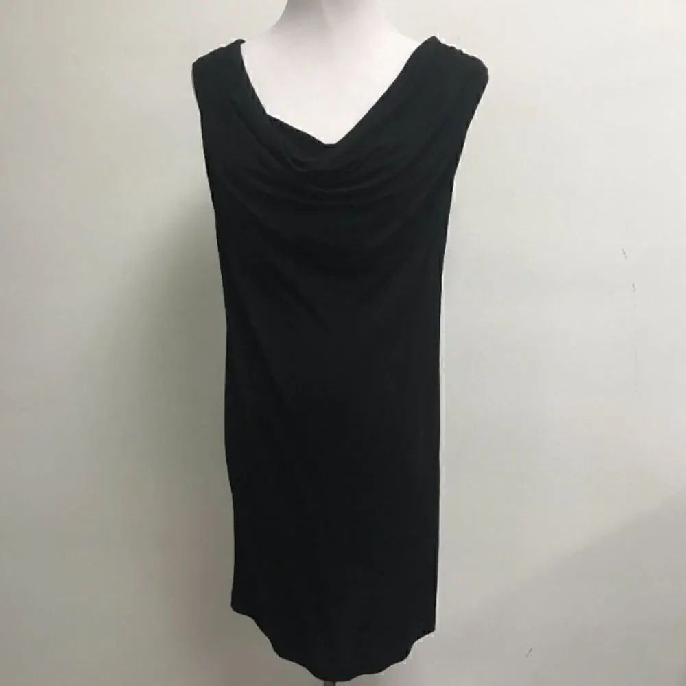 HAUTE HIPPIE Black Drape Neck Dress
